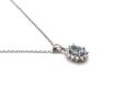 9ct Aquamarine & Diamond Cluster Pendant & Chain