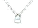 Silver Paper Link & Padlock Pendant & Chain