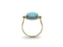 9ct Yellow Gold Turqoise & Topaz Ring