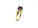 9ct Yellow Gold Amethyst 3 Stone Ring