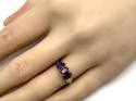 9ct Yellow Gold Amethyst 3 Stone Ring