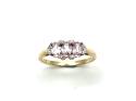 9ct Yellow Gold Kunzite & Zircon Ring