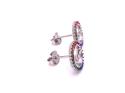 Silver Multicoloured CZ Love Earrings