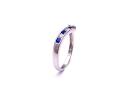 Silver CZ & Sapphire Wishbone Ring Size M