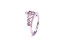 Silver CZ Heart Tiara Ring Size N