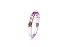 Silver Multicoloured CZ Ring Size P