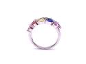 Silver Multicoloued CZ Eternity Ring Size P