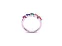 Silver Multicoloued CZ Eternity Ring Size P