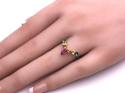 Silver Multicoloued CZ Wishbone Ring Size L