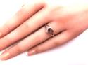 Silver CZ Heart Signet Ring Size P