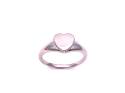 Silver CZ Heart Signet Ring Size O