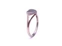 Silver CZ Heart Signet Ring Size O