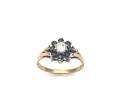 9ct Yellow Gold Sapphire & CZ Cluster