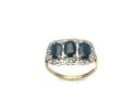 9ct Sapphire & Diamond Triple Cluster