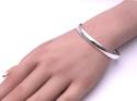 Silver Medium Round Plain D Shaped Bangle