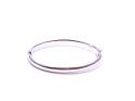 Silver Medium Oval Hinged Plain Bangle