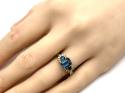 18ct Blue Topaz & Diamond Cluster Ring