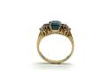 18ct Blue Topaz & Diamond Cluster Ring