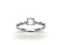 9ct White Gold Aquamarine & Diamond Solitaire Ring