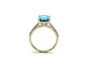 9ct Yellow Gold Topaz & Diamond Solitaire Ring