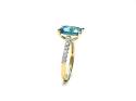 9ct Yellow Gold Topaz & Diamond Solitaire Ring