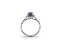 9ct White Gold Amethyst & Diamond Halo Ring