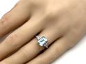 9ct White Gold Blue Topaz & Diamond Solitaire Ring