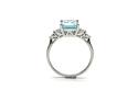 9ct White Gold Blue Topaz & Diamond Solitaire Ring