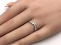 Silver CZ Wishbone Ring Size O