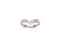 Silver CZ Wishbone Ring Size O