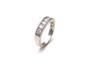 Silver CZ Half Eternity Ring Size P