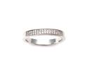 Silver Double Row CZ Half Eternity Ring Size R