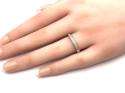 Silver Double Row CZ Half Eternity Ring Size R