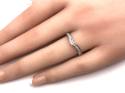 Silver CZ Wishbone Ring Size P