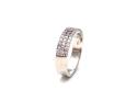 Silver CZ 3 Row Eternity Ring Size P