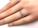 Silver CZ Double Row Half Eternity Ring Size O