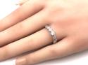 Silver CZ Half Eternity Bezel Set Ring Size O