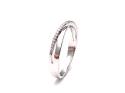 Silver CZ Crossover Half Eternity Ring Size R