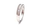 Silver CZ 3 Row Half Eternity Ring Size R