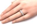 Silver CZ 3 Row Half Eternity Ring Size R