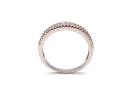 Silver CZ 3 Row Half Eternity Ring Size R