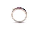 Silver Multicoloured CZ Channel Set Ring Size Q