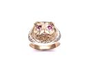 9ct Yellow Gold CZ Bulldog Ring