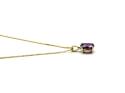 9ct Yellow Gold Amethyst Solitaire Pendant & Chain