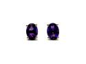 9ct Yellow Gold Amethyst Solitaire Stud Earrings