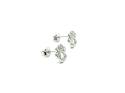 Silver CZ Paw Print Stud Earrings