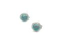 Silver Green C.Z Cluster Stud Earrings