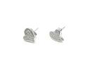 Silver C.Z Heart Earrings