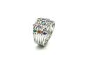 Silver Multicolour CZ Bobble Ring