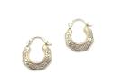 9ct Yellow Gold Creole Style Hoop Earrings 12mm